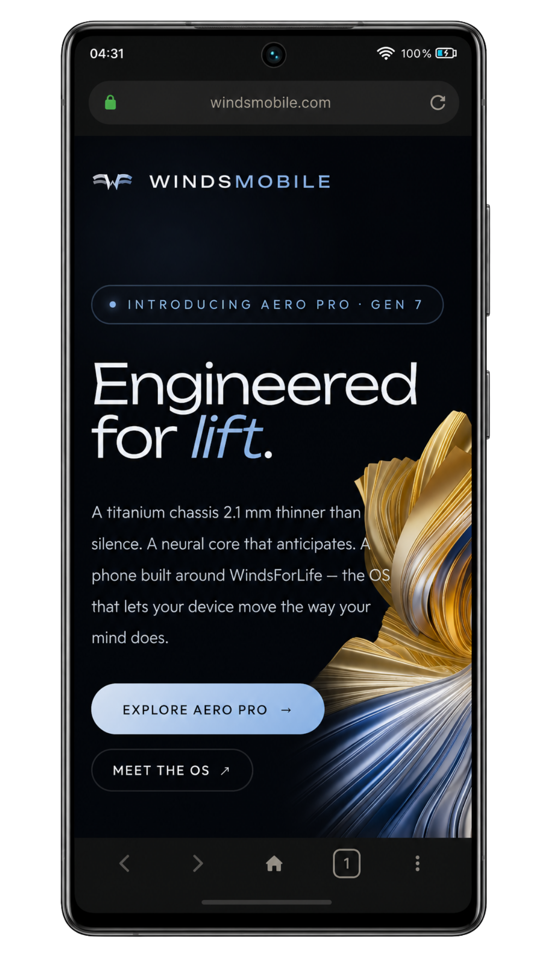 Aero — browser view